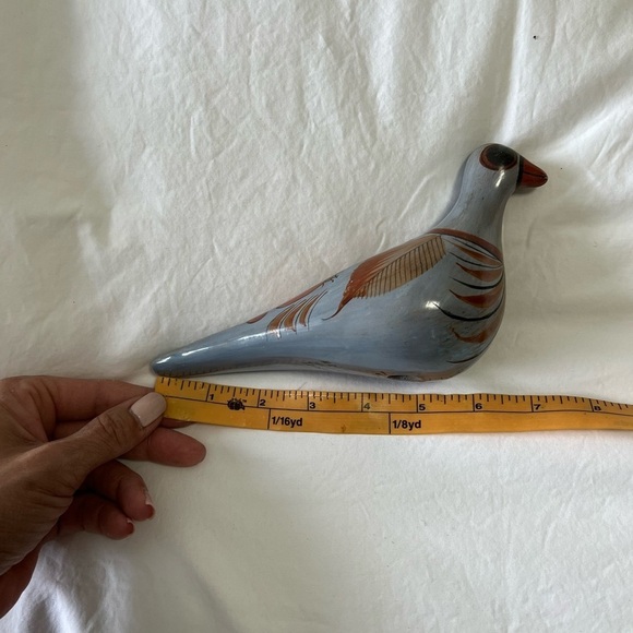 VTG Tonala J.P. Pigeon Bird Hand Painted Mexican Folk Art Pottery Figurine. - Picture 9 of 10
